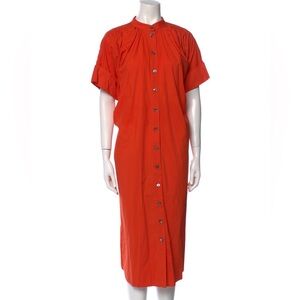 CO orange Cotton Midi Dress